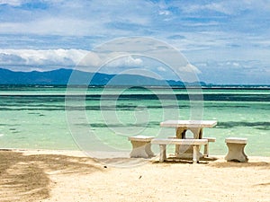 Table at paradise beach