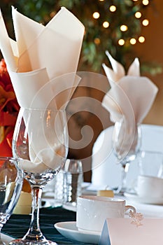 Table place setting with place card
