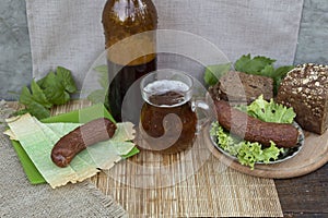 International Beer Day with Beer Chips and Sausage.