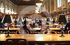 Table in the reading room