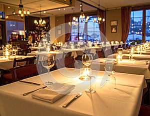 Table In Restaurant Ready To Invite Guests