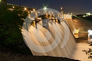 Table Rock Lake Dam at Night