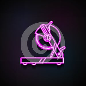 table saw icon. Element of Home repair tool icons for mobile concept and web apps. Neon table saw icon can be used for web and mob