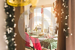 Table served christmas dinner. High quality and resolution beautiful photo concept