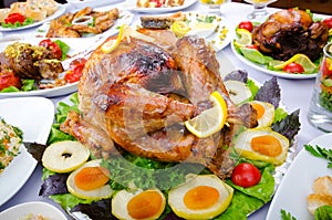 Table served with meals