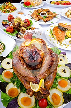 Table served with meals