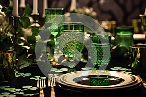 Table served for St Patrick\'s Day celebration