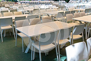 Table set for another catered event dinner, table setting for fine dining at outdoors