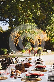 Table set for autumn season