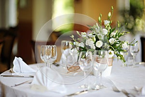 Table set for an event party or wedding
