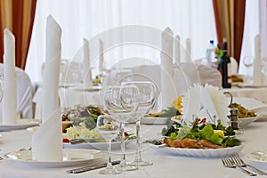 Table set for an event party or wedding