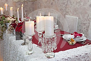 Table set for an event party or wedding reception