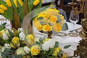 Table set for an event party or wedding reception