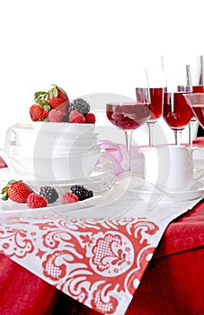 Table set for an event party or wedding reception