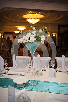 Table set for an event party or wedding reception