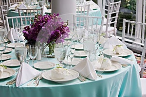 Table set for a party or function