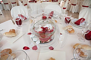 A table set for a reception