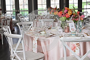 Table set up for bridal shower