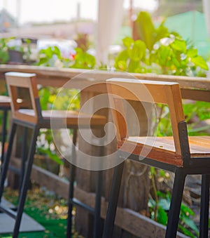 Table set up in restaurant interior,shalow deepth of field
