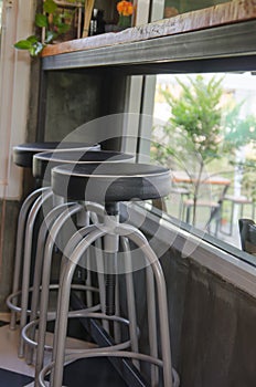 Table set up in restaurant interior,shalow deepth of field