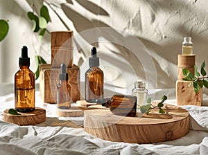 Table Set With Various Soaps and Soap Dispensers photo