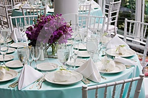 Table set for a wedding reception