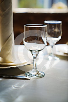 Table setting before the banquet.