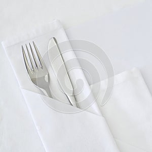 Table setting with blank menu card