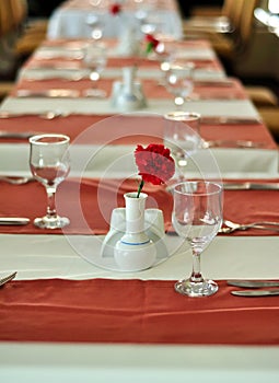 Table setting for a dinner event