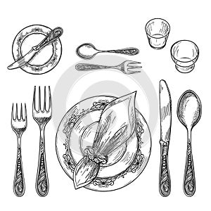 Table setting drawing