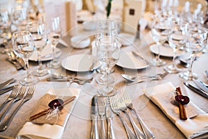 Table setting for event