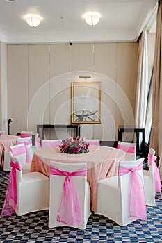 Table setting for an event party or wedding reception