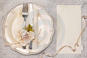 Table setting with floral decor