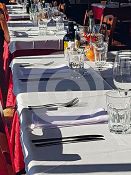 a table setting in a hotel