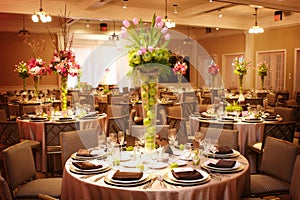 Table setting at a luxury wedding reception