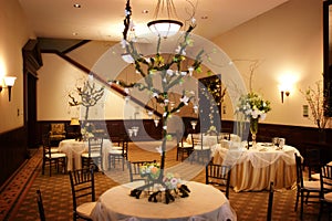 Table setting at a luxury wedding reception