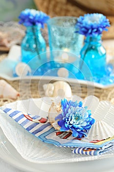 Table setting in maritime styl photo