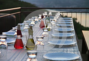 Table setting for outdoor party