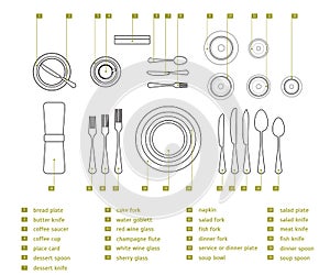 Table Setting Place Formal. Vector