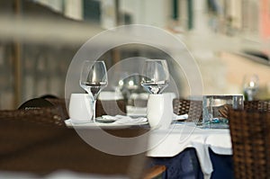 Table setting prepared for lunch