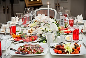 Table setting at restaurant