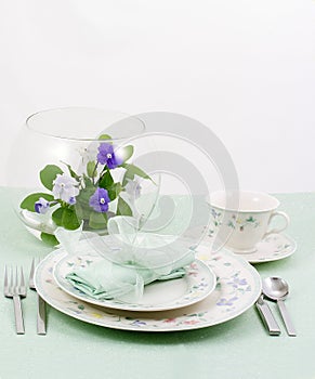 Table setting spring, Aqua