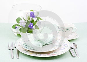 Table setting spring, Aqua