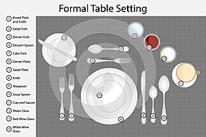 Table setting. Vector