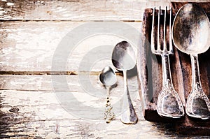 Table setting with vintage cutlery