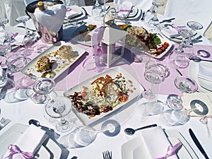 Table setting for wedding