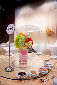 Table setting in wedding ceremony