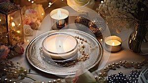 table silver circle frame