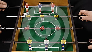 Table soccer above action audio