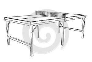 Table for table tennis or ping pong ready to match